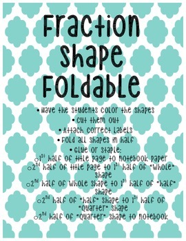 Preview of Square Fraction Foldable