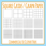 Square Grid / Graph Paper Simple Square Math Template Grap