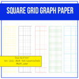 Square Grid Graph Paper / Multi-color Size 8.5 x 11 in