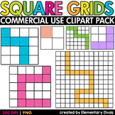Square Grids Math Template Graphing Clip Art