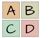 Square Letter & Number Labels neutral colours levelled library