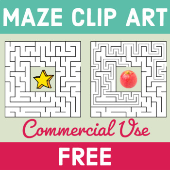 Preview of Square Maze and Solution Clip Art for Commercial Use