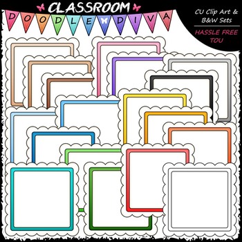 Square Message Boards Clip Art - Frames Clip Art by Classroom Doodle Diva