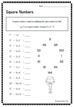 27 square numbers worksheet kids worksheets square numbers