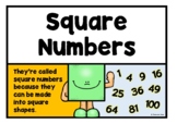 Square Numbers Poster Set/Anchor Charts | Math Centers