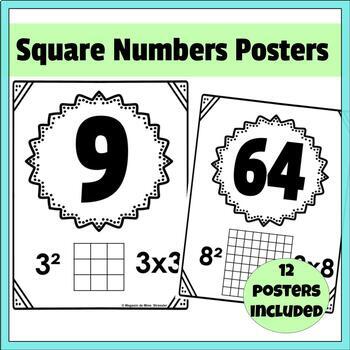 Preview of Square Numbers Printable Posters
