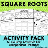 Square Root Activities - Low Prep Games, Puzzles, Spinners