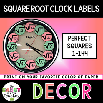 Preview of Square Root Clock Labels