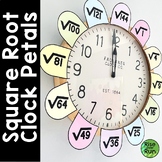 Square Root Clock Numbers on Flower Petals
