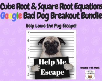 Preview of Square Root & Cube Root Equations – Bad Dog Breakout for Google Classroom!