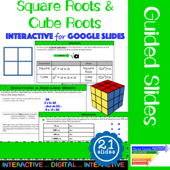 Preview of Square Root & Cube Root: Guided Interactive Lesson