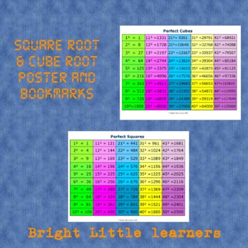 Preview of Square Root & Cube Root Posters & Bookmarks