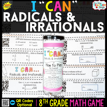 Preview of 8th Grade Math Game | Square Root, Cube Root, & Irrational Numbers
