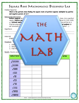 Preview of Math Discovery Lab: Square Roots, Multiples of 10, Rational vs Irrational