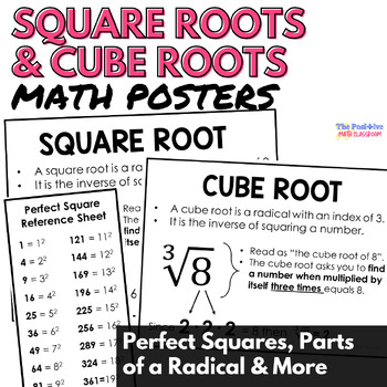 Preview of Perfect Squares and Square Roots Math Posters