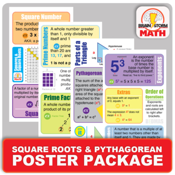 Preview of Square Root & Pythagorean Relationship Posters