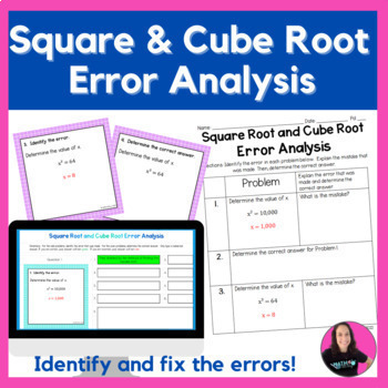 Preview of Square Root and Cube Root Error Analysis Digital and Printable Activity