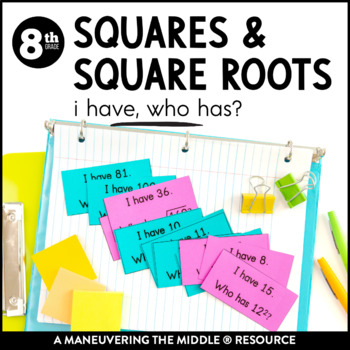 Preview of Squares and Square Roots Activity | Perfect Squares Activity for 8th Grade Math