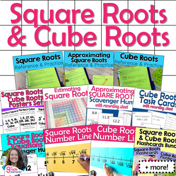 Preview of Square Roots and Cube Roots Resource BUNDLE