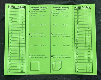 Square Roots & Cube Roots (Foldable) by Lisa Davenport | TpT