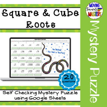 Preview of Square Roots & Cube Roots: Self Checking Mystery Picture