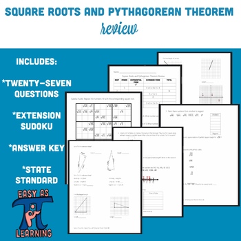 Preview of Square Roots, Cube Roots, and Pythagorean Theorem (Review)