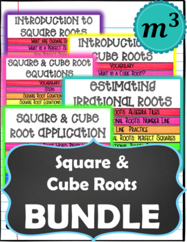 Preview of Square Roots & Cube Roots_DIGITAL NOTES__BUNDLE (Distance Learning)