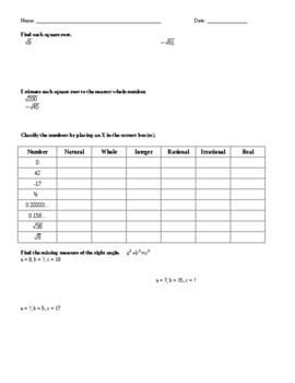 Preview of Square Roots, Distance, Midpoints, Trig Functions, & More Test 1