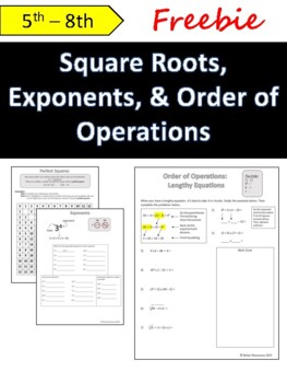 Preview of Square Roots, Exponents, & Order of Operations