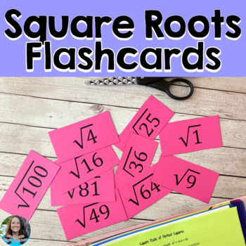 Preview of Square Roots Flashcards Printable
