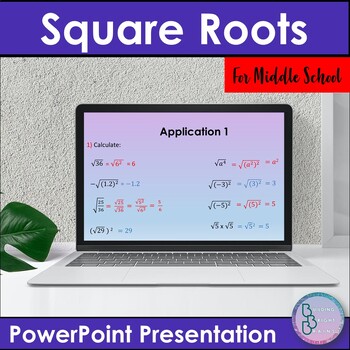 Preview of Square Roots | PowerPoint Presentation Lesson Slides | Middle School