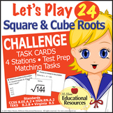 Square and Cube Roots CHALLENGE - 4 Math Stations - Great 