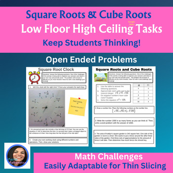 Preview of Square Roots and Cube Roots--Low Floor High Ceiling Tasks--Google Slides