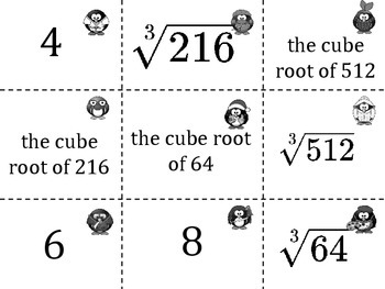 Square Roots and Cube Roots Game by Idea Galaxy | TpT