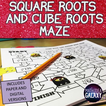 Preview of Square Roots and Cube Roots Activity - Maze