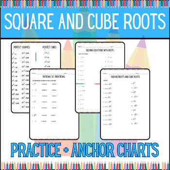 Preview of Square Roots and Cube Roots: Practice and Anchor Chart 8.EE.A.2