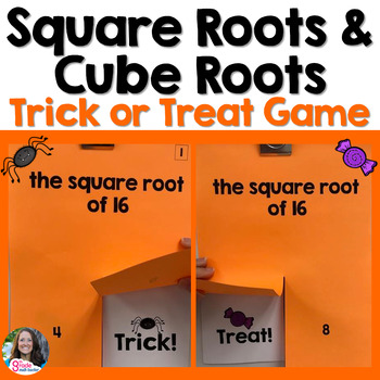 Preview of Square Roots and Cube Roots TRICK or TREAT Halloween Activity