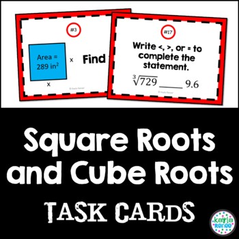 Preview of Square Roots and Cube Roots Task Cards - 8th grade math