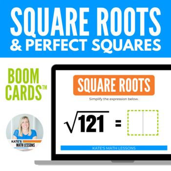 Preview of Square Roots and Perfect Squares Boom Cards™ Digital Task Cards