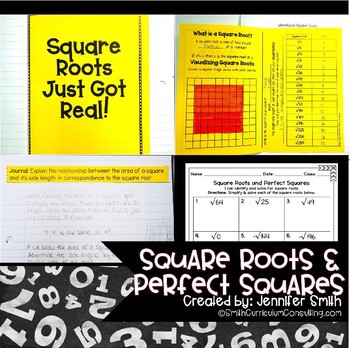 Preview of Square Roots and Perfect Squares Lesson for Interactive Notebooks | TEKS 8.2b
