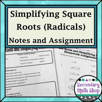 Preview of Right Triangles - Square Roots and Simplifying Radicals