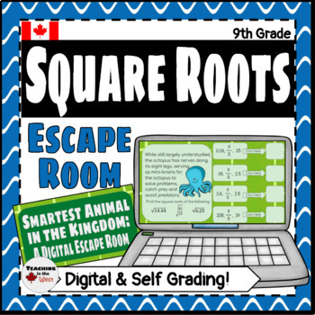 Preview of Square Roots of Fractions and Decimals Digital Escape Room for Google Slides