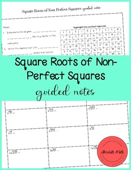 Preview of Square Roots of Non-Perfect Squares Guided Notes