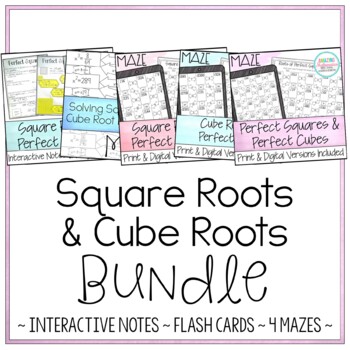 Preview of Square Roots of Perfect Squares & Cube Roots of Perfect Cubes Bundle