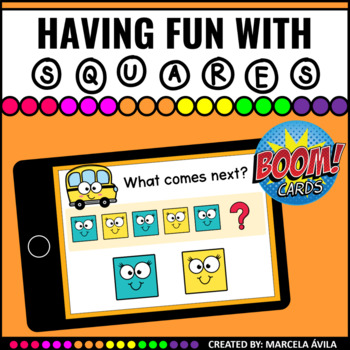 Preview of Square Shapes Boom Cards™ Distance Learning Math