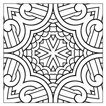 Square Zentangle Designs Coloring Book, Volume 1-50 Coloring Sheets