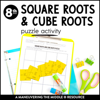 Preview of Square Roots and Cube Roots Puzzle Activity | Simplifying Radicals Activity