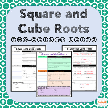 Preview of Square and Cube Roots Two-Column Notes