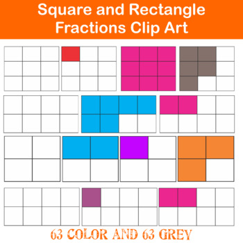 Preview of Square and Rectangle Fractions Clip Art