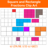 Square and Rectangle Fractions Clip Art